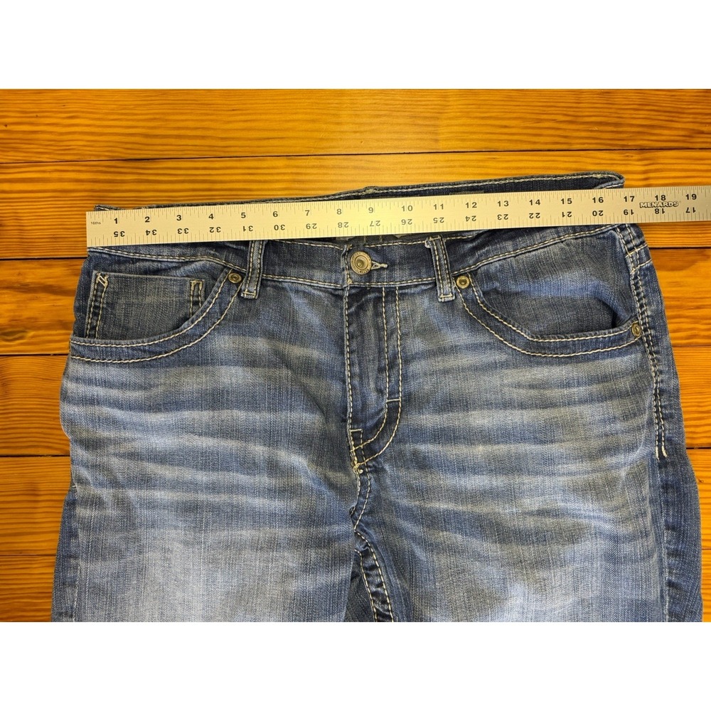 BKE Nolan Straight Leg Men's Jeans Medium Wash 33L Cowboy Embroidered Pockets - Picture 6 of 16
